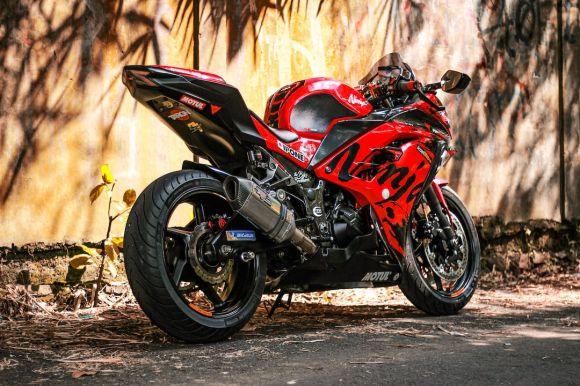Motorcycle - red and black sports bike