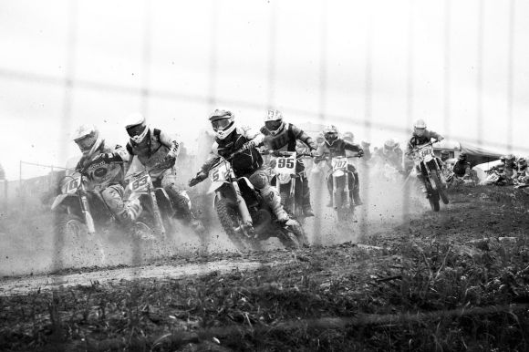 Dirt Motorbikes - grayscale photo of dirt bike racing