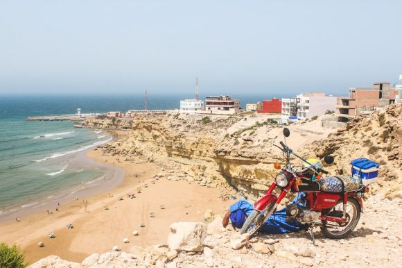 Coast Motorcycle Trip - motorcycle on seashore