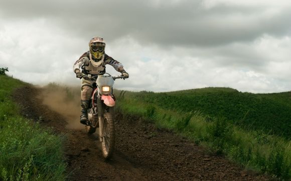 Dirt Bike - rule of thirds photography of white dirt bike