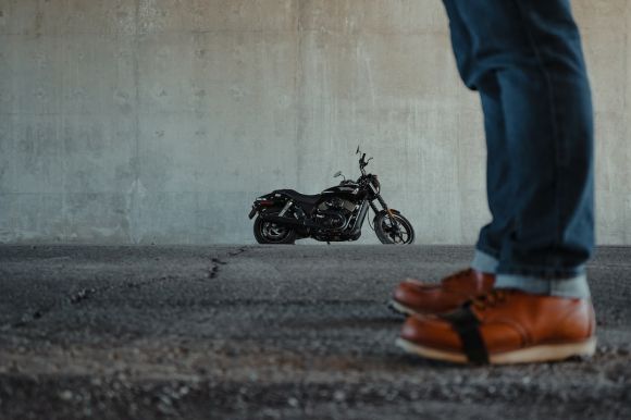 Moto Boots - black and orange motorcycle toy