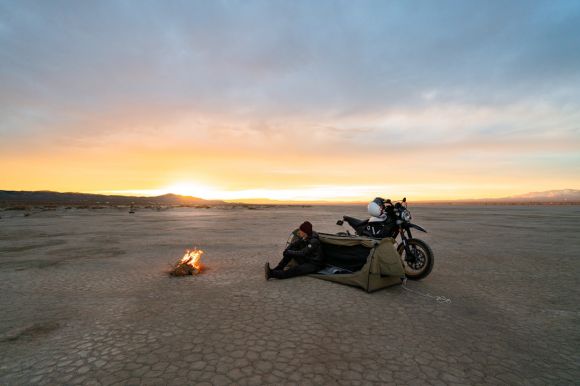 Moto Riding - black and white motorcycle on beach during sunset